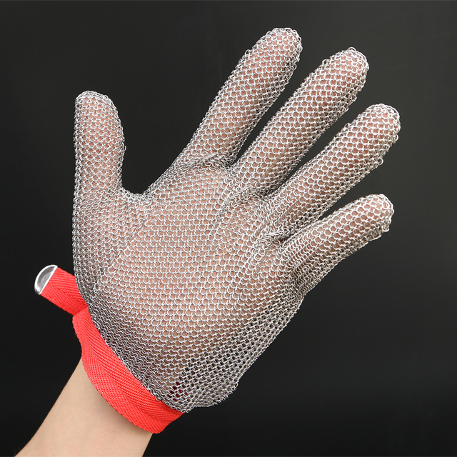 Metal Mesh Gloves for five fingers full hand protection with size XXS